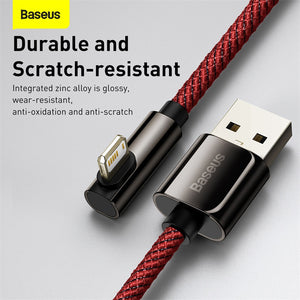Baseus Legend Series Elbow Fast Charging Data Cable USB to Lightning - 2.4A, 7FT/2M, Red (CACS000109)